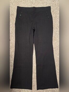 Betabrand Six Button Dress Pant Yoga Pants in black XXL